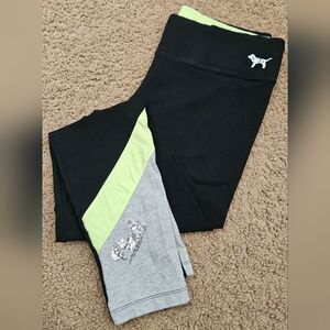 PINK Victoria's Secret Large Bling Vintage Sequin Dog Logo Leggings